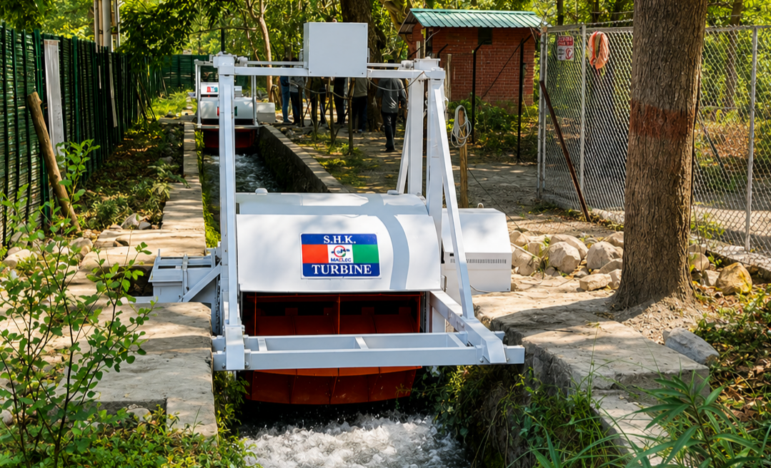 Fixed SHK Turbine deployed in a narrow canal