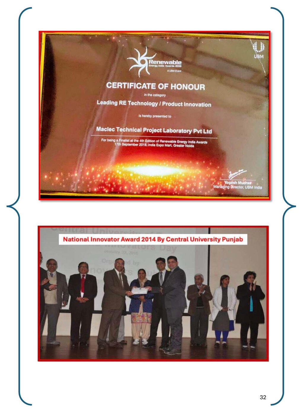 Renewable Energy India Awards 2019 Certificate of Honour