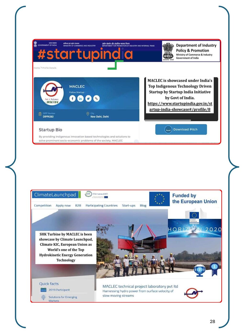 Startup India Showcase and ClimateLaunchpad by European Union